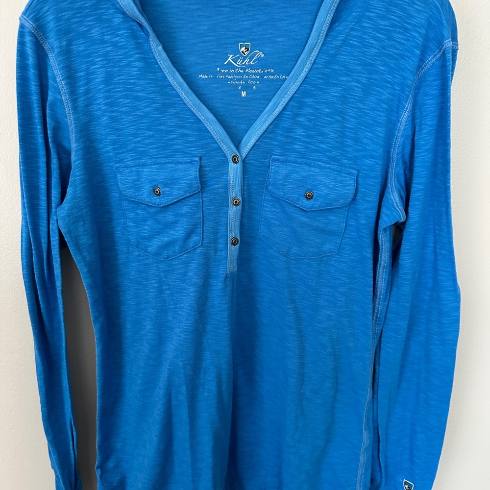 Kuhl Vibrant Blue Buttoned Top Hoodie Women’s M